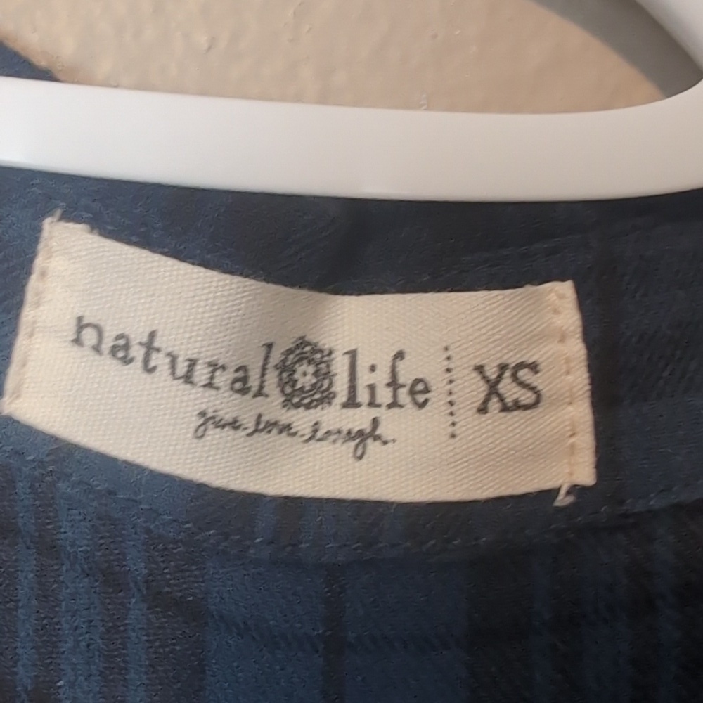 NATURAL LIFE Navy and Black Plaid Flannel Midi Dress - Picture 4 of 7